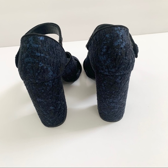 Zara Jacquard Textured Block Heel Sandal - 38 EU 7.5 US - Picture 5 of 8